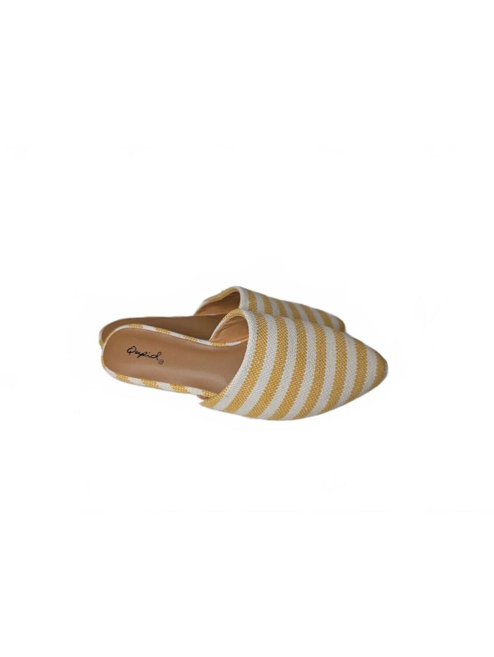 NWOT Qupid Swirl 126 Flat Yellow/Beige Women's Slip On Mule Loafers Size 8